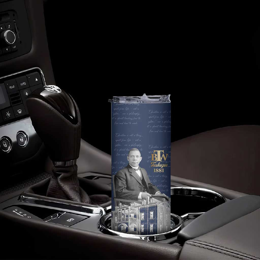 Booker T. Washington Skinny Tumbler Tuskegee Institute Design Educational Legacy 1881 Historic Tribute - African Pride