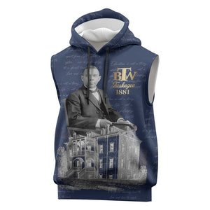 Booker T. Washington Sleeveless Hoodie Tuskegee Institute Design Educational Legacy 1881 Historic Tribute - African Pride