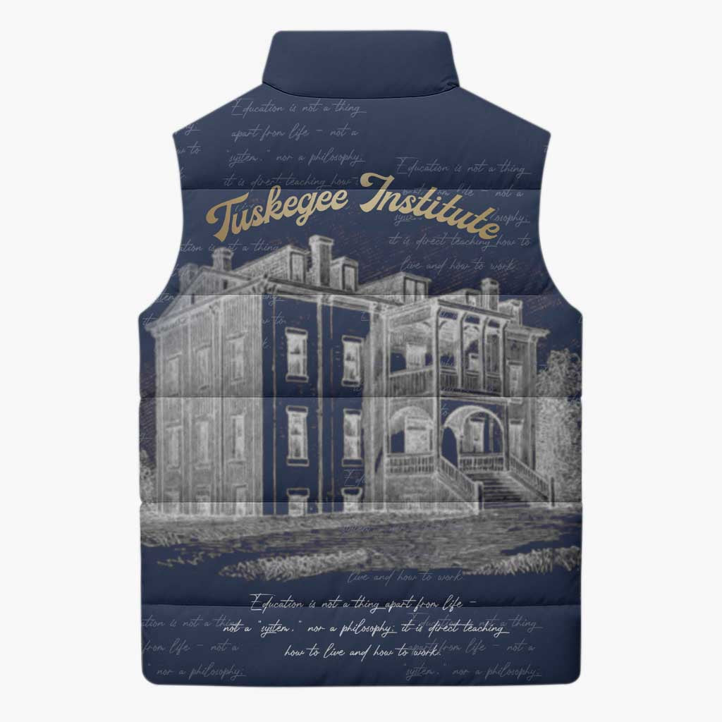 Booker T. Washington Sleeveless Puffer Jacket Tuskegee Institute Design Educational Legacy 1881 Historic Tribute - African Pride