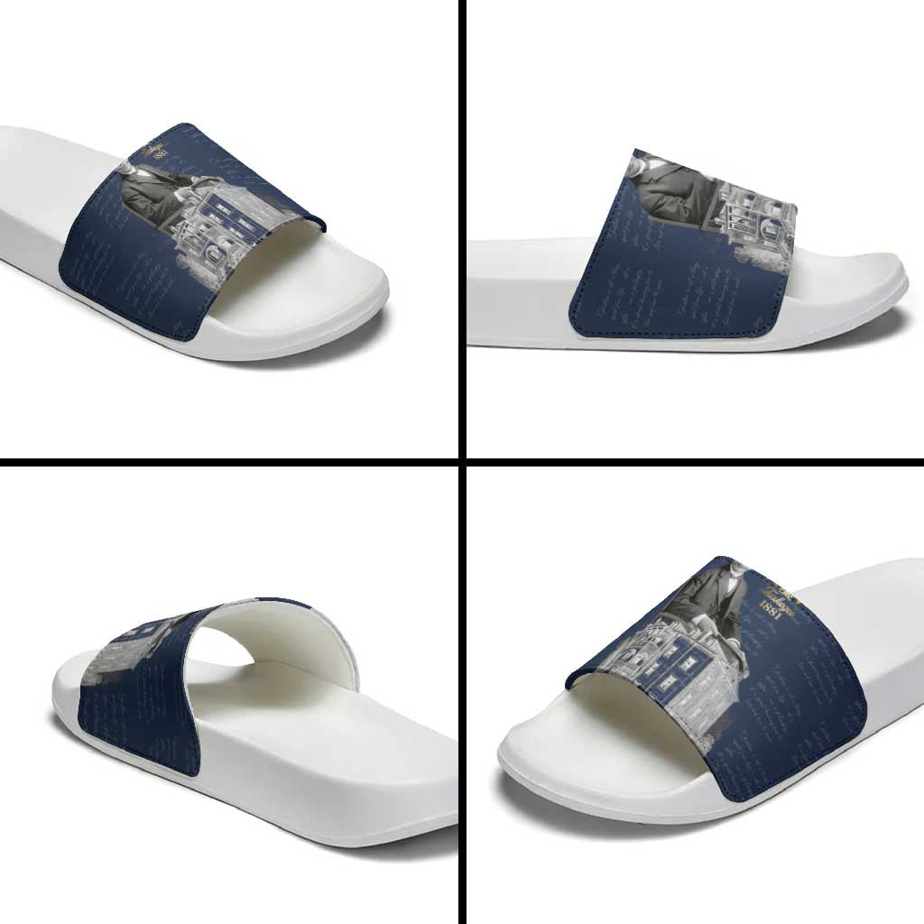 Booker T. Washington Slide Sandals Tuskegee Institute Design Educational Legacy 1881 Historic Tribute - African Pride