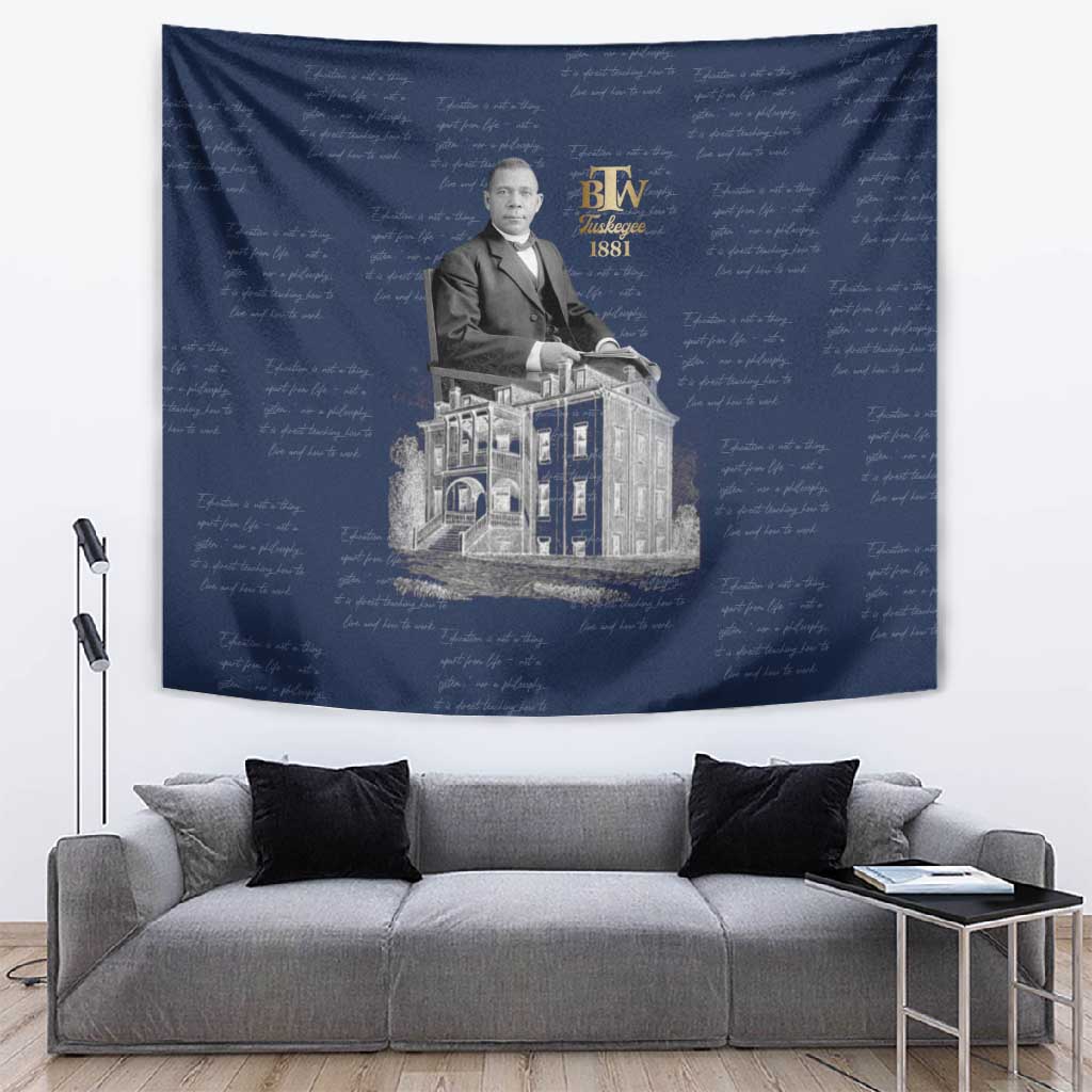 Booker T. Washington Tapestry Tuskegee Institute Design Educational Legacy 1881 Historic Tribute - African Pride