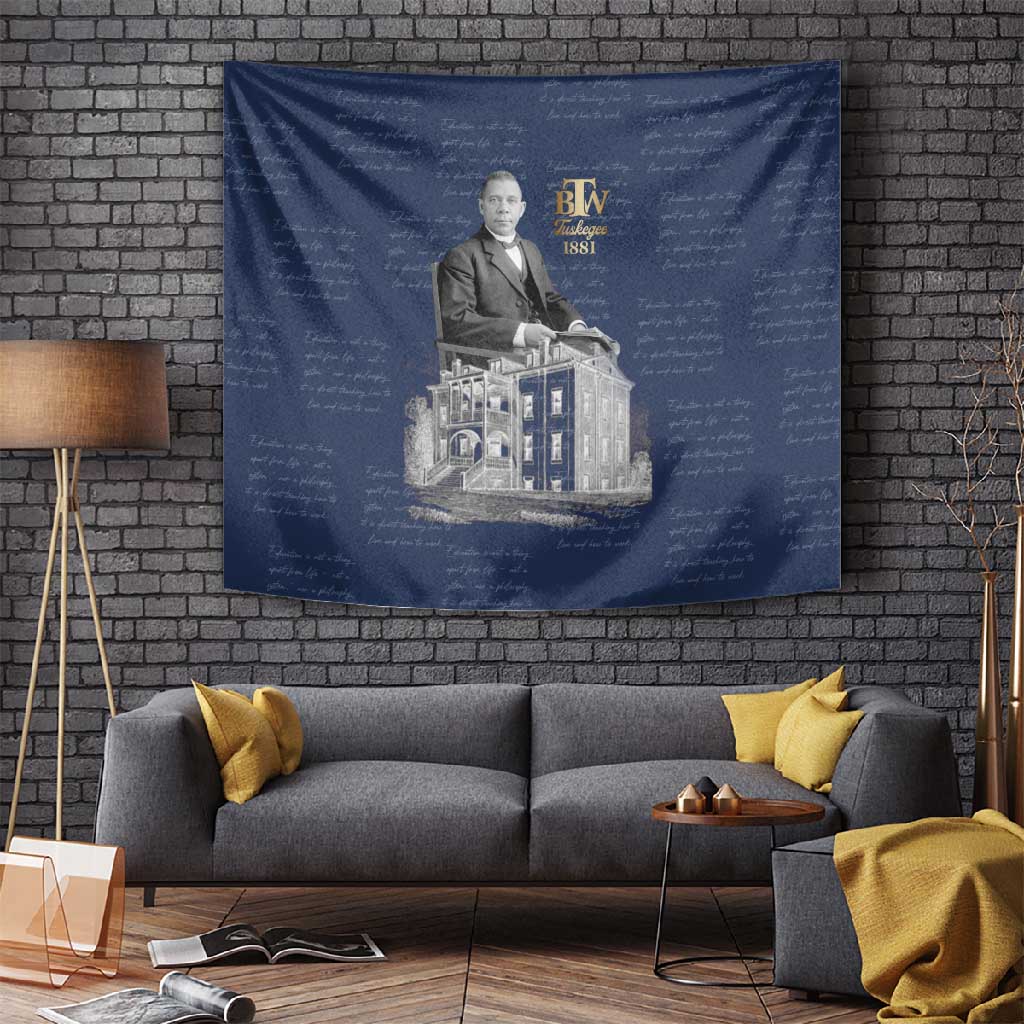 Booker T. Washington Tapestry Tuskegee Institute Design Educational Legacy 1881 Historic Tribute - African Pride