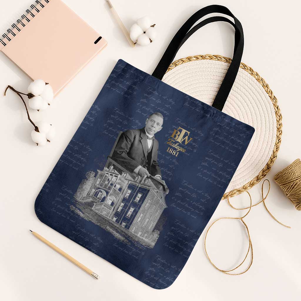 Booker T. Washington Tote Bag Tuskegee Institute Design Educational Legacy 1881 Historic Tribute - African Pride