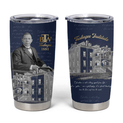 Booker T. Washington Tumbler Cup Tuskegee Institute Design Educational Legacy 1881 Historic Tribute - African Pride