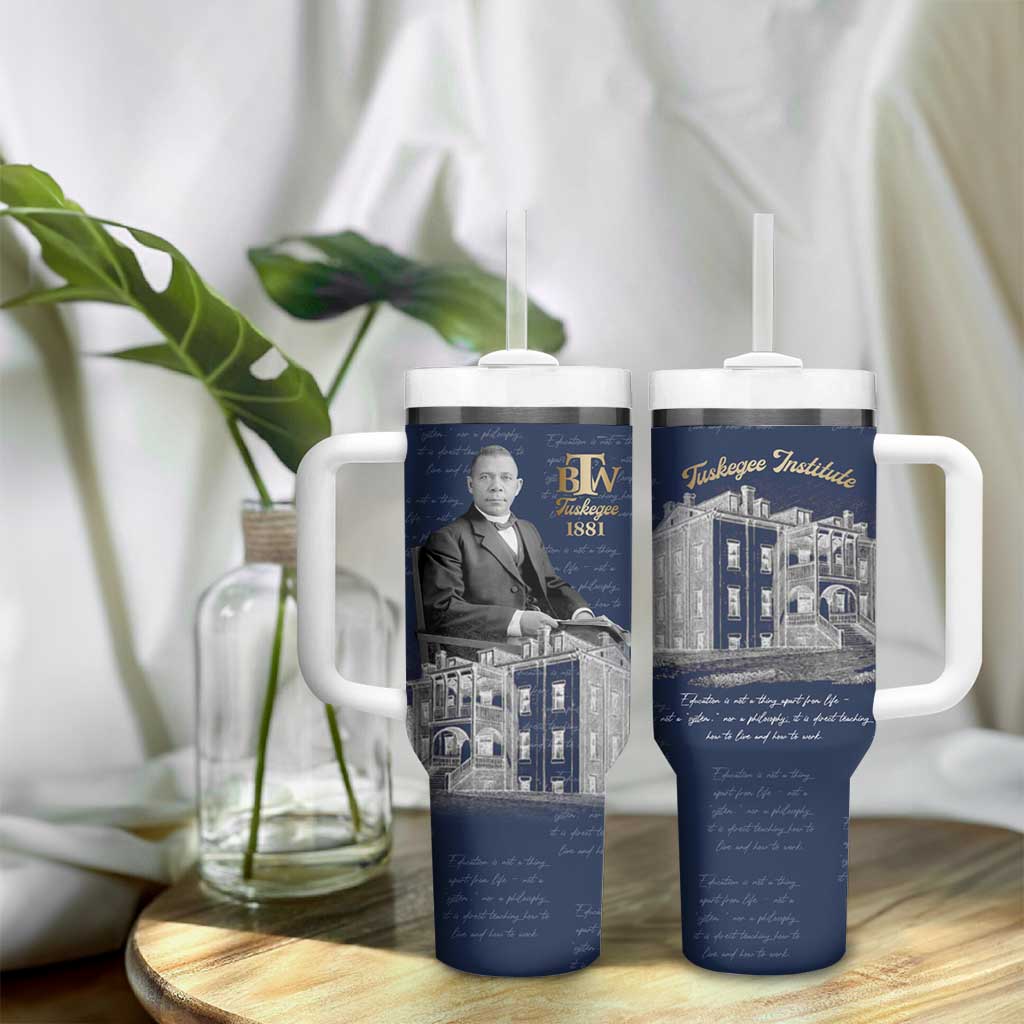 Booker T. Washington Tumbler With Handle Tuskegee Institute Design Educational Legacy 1881 Historic Tribute - African Pride