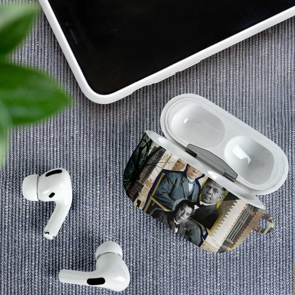 Booker T. Washington AirPods Case Historic Portrait Collage Civil Rights Legacy Educational Pioneer Design - African Pride
