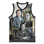 Booker T. Washington Basketball Jersey Historic Portrait Collage Civil Rights Legacy Educational Pioneer Design - African Pride