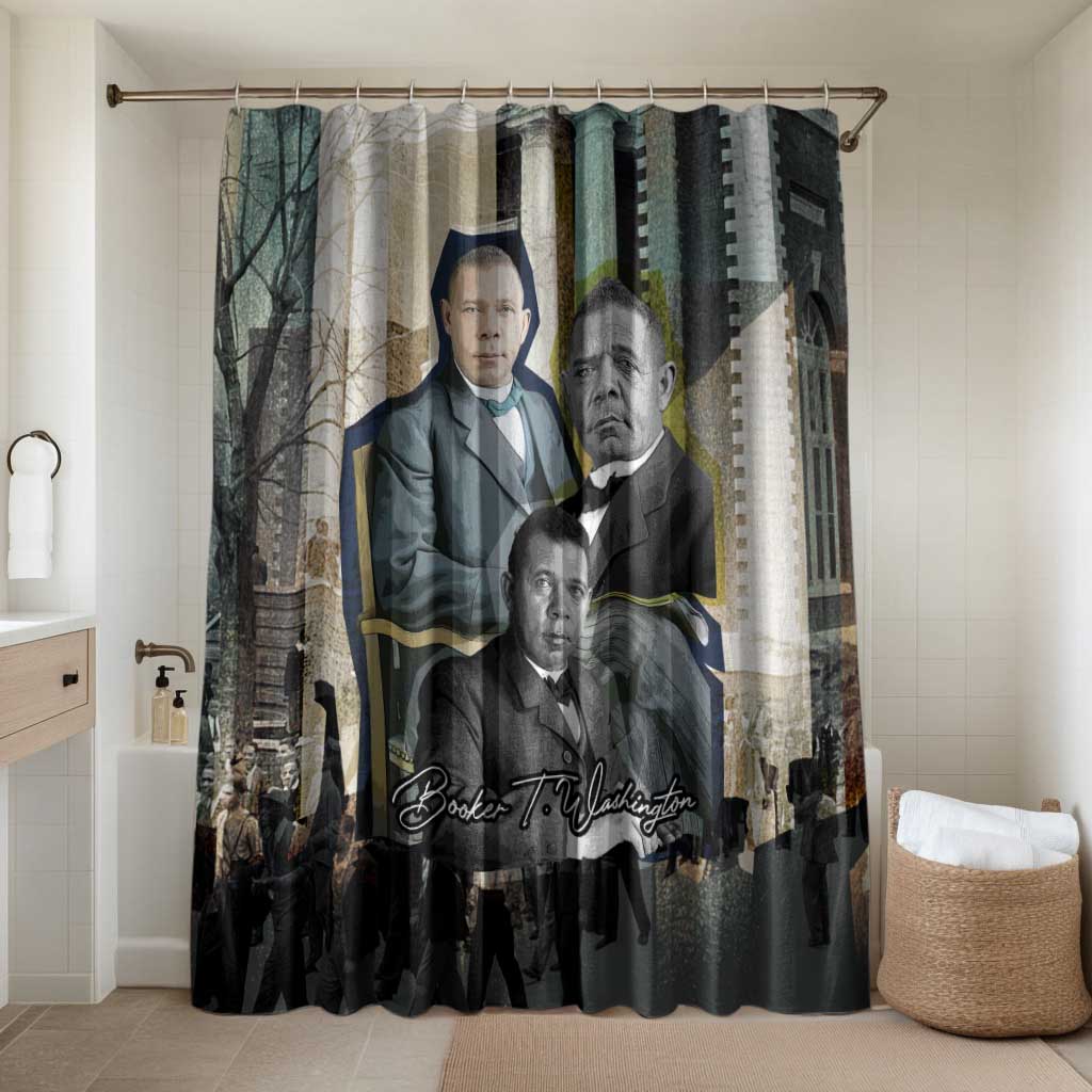 Booker T. Washington Bathroom Set Historic Portrait Collage Civil Rights Legacy Educational Pioneer Design - African Pride