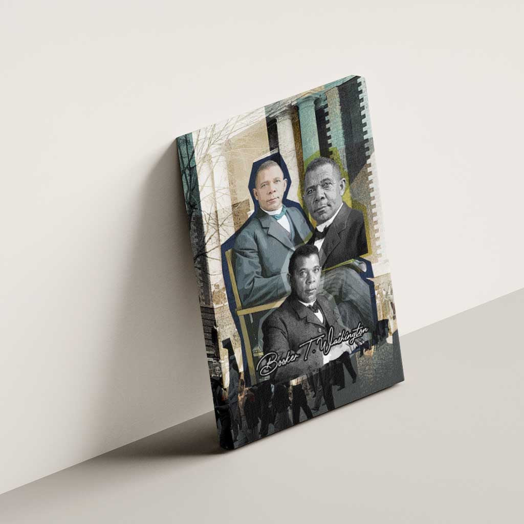 Booker T. Washington Canvas Wall Art Historic Portrait Collage Civil Rights Legacy Educational Pioneer Design - African Pride
