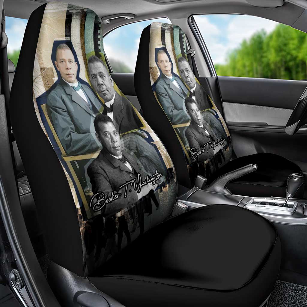 Booker T. Washington Car Seat Cover Historic Portrait Collage Civil Rights Legacy Educational Pioneer Design - African Pride