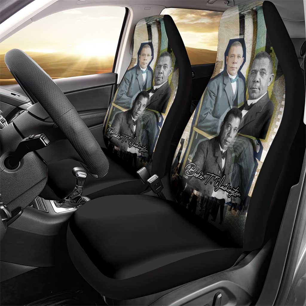 Booker T. Washington Car Seat Cover Historic Portrait Collage Civil Rights Legacy Educational Pioneer Design - African Pride