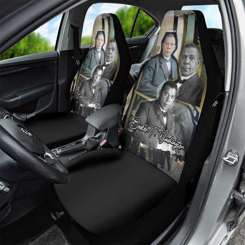 Booker T. Washington Car Seat Cover Historic Portrait Collage Civil Rights Legacy Educational Pioneer Design - African Pride