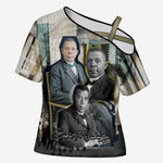 Booker T. Washington Cross Shoulder Shirt Historic Portrait Collage Civil Rights Legacy Educational Pioneer Design - African Pride