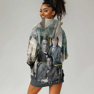 Booker T. Washington Hoodie Dress Historic Portrait Collage Civil Rights Legacy Educational Pioneer Design - African Pride