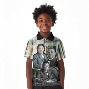 Booker T. Washington Kid Polo Shirt Historic Portrait Collage Civil Rights Legacy Educational Pioneer Design TS04
