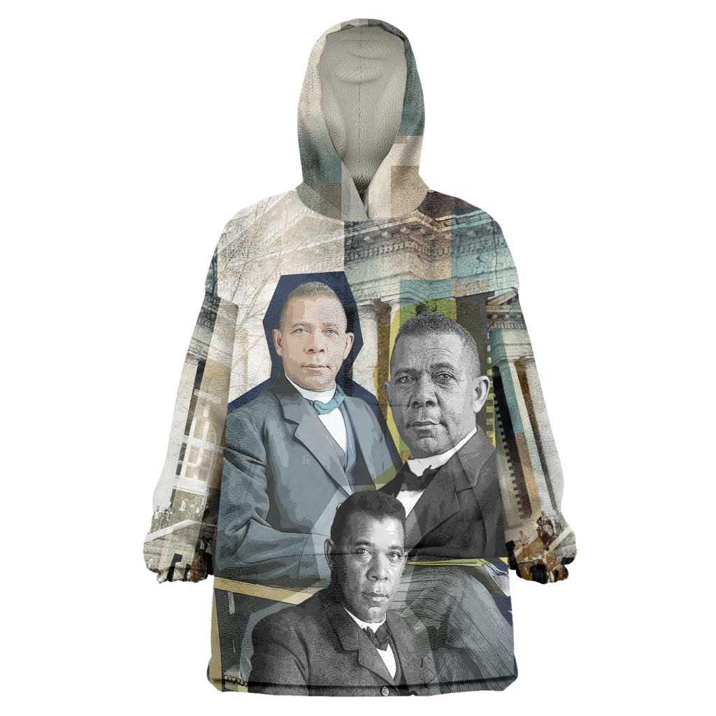 Booker T. Washington Kid Wearable Blanket Hoodie Historic Portrait Collage Civil Rights Legacy Educational Pioneer Design - African Pride