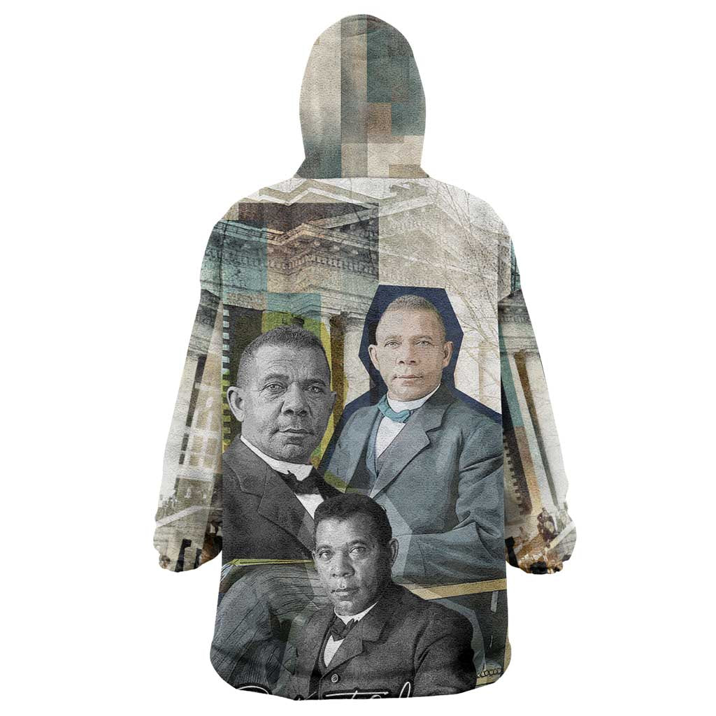 Booker T. Washington Kid Wearable Blanket Hoodie Historic Portrait Collage Civil Rights Legacy Educational Pioneer Design - African Pride