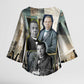 Booker T. Washington Kimono Sleeve Blouse Historic Portrait Collage Civil Rights Legacy Educational Pioneer Design - African Pride
