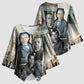 Booker T. Washington Kimono Sleeve Blouse Historic Portrait Collage Civil Rights Legacy Educational Pioneer Design - African Pride