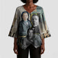 Booker T. Washington Kimono Sleeve Blouse Historic Portrait Collage Civil Rights Legacy Educational Pioneer Design - African Pride