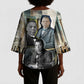 Booker T. Washington Kimono Sleeve Blouse Historic Portrait Collage Civil Rights Legacy Educational Pioneer Design - African Pride
