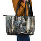 Booker T. Washington Leather Tote Bag Historic Portrait Collage Civil Rights Legacy Educational Pioneer Design - African Pride