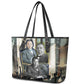 Booker T. Washington Leather Tote Bag Historic Portrait Collage Civil Rights Legacy Educational Pioneer Design - African Pride
