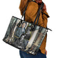 Booker T. Washington Leather Tote Bag Historic Portrait Collage Civil Rights Legacy Educational Pioneer Design - African Pride