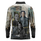 Booker T. Washington Long Sleeve Polo Shirt Historic Portrait Collage Civil Rights Legacy Educational Pioneer Design - African Pride
