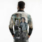 Booker T. Washington Long Sleeve Polo Shirt Historic Portrait Collage Civil Rights Legacy Educational Pioneer Design - African Pride