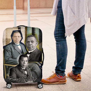 Booker T. Washington Luggage Cover Historic Portrait Collage Civil Rights Legacy Educational Pioneer Design - African Pride