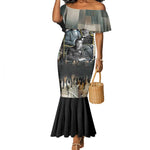 Booker T. Washington Mermaid Dress Historic Portrait Collage Civil Rights Legacy Educational Pioneer Design - African Pride