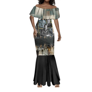 Booker T. Washington Mermaid Dress Historic Portrait Collage Civil Rights Legacy Educational Pioneer Design - African Pride