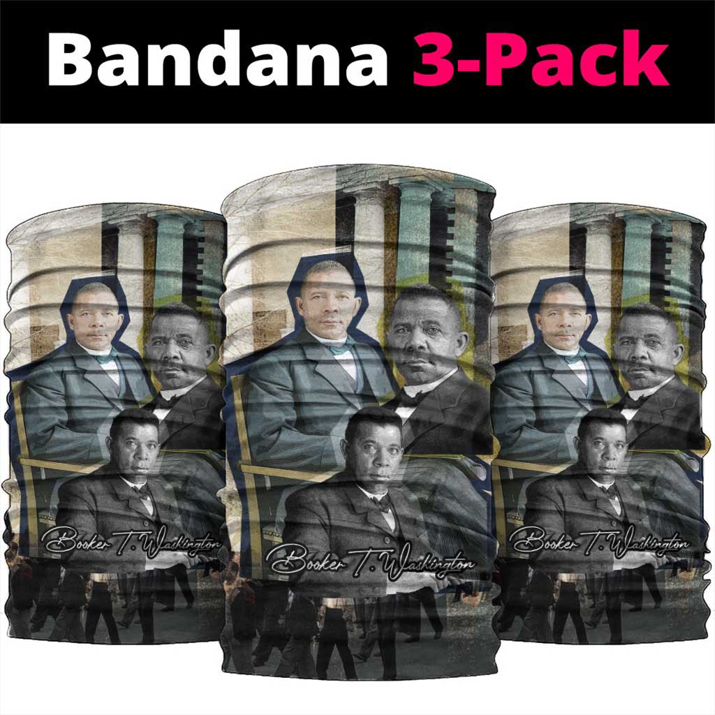 Booker T. Washington Neck Gaiter Historic Portrait Collage Civil Rights Legacy Educational Pioneer Design - African Pride