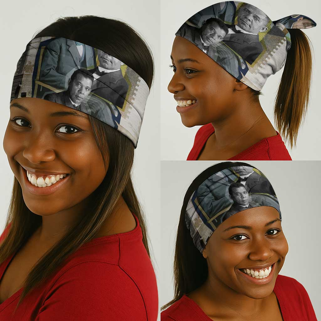 Booker T. Washington Neck Gaiter Historic Portrait Collage Civil Rights Legacy Educational Pioneer Design - African Pride