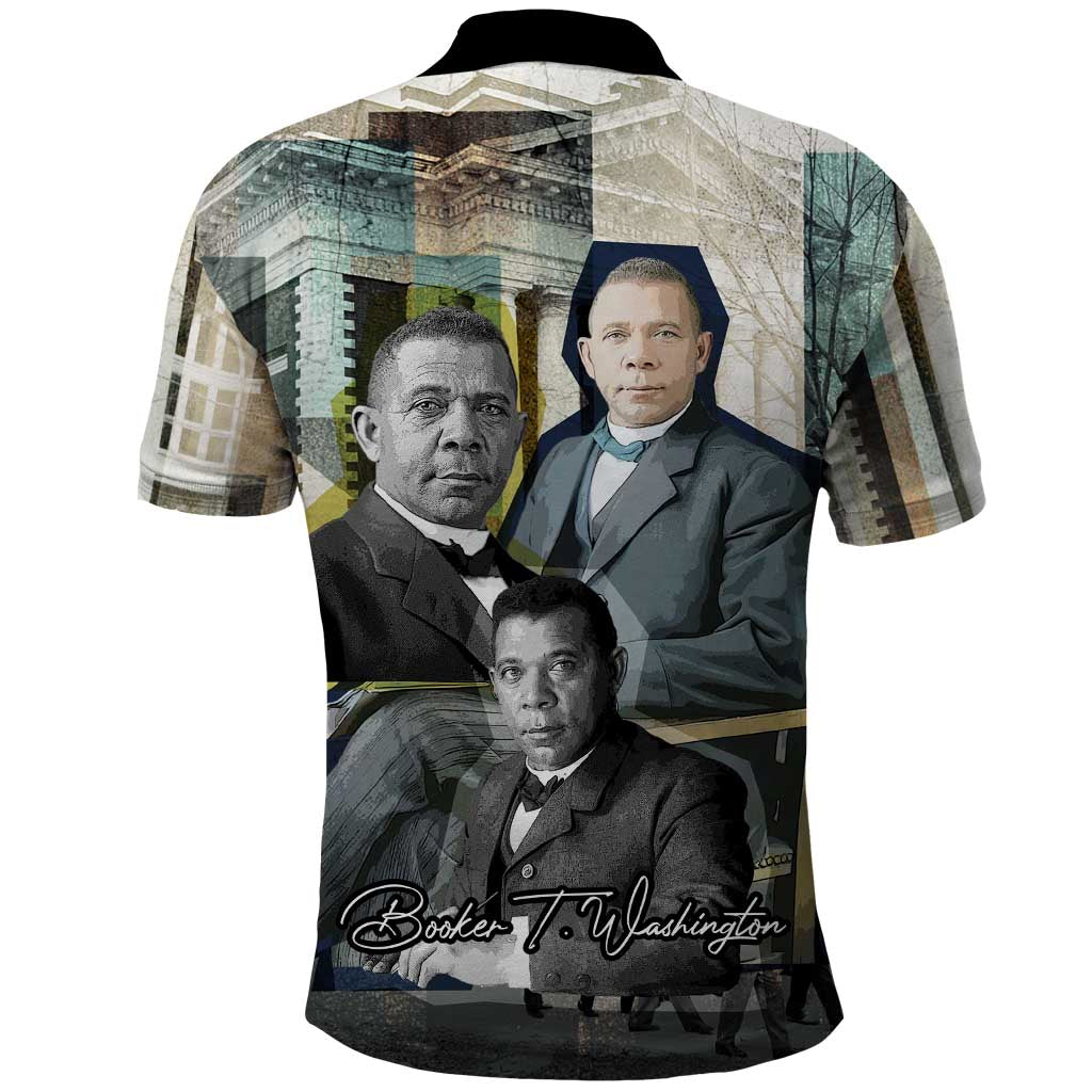 Booker T. Washington Polo Shirt Historic Portrait Collage Civil Rights Legacy Educational Pioneer Design TS04