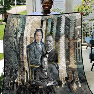 Booker T. Washington Quilt Historic Portrait Collage Civil Rights Legacy Educational Pioneer Design - African Pride