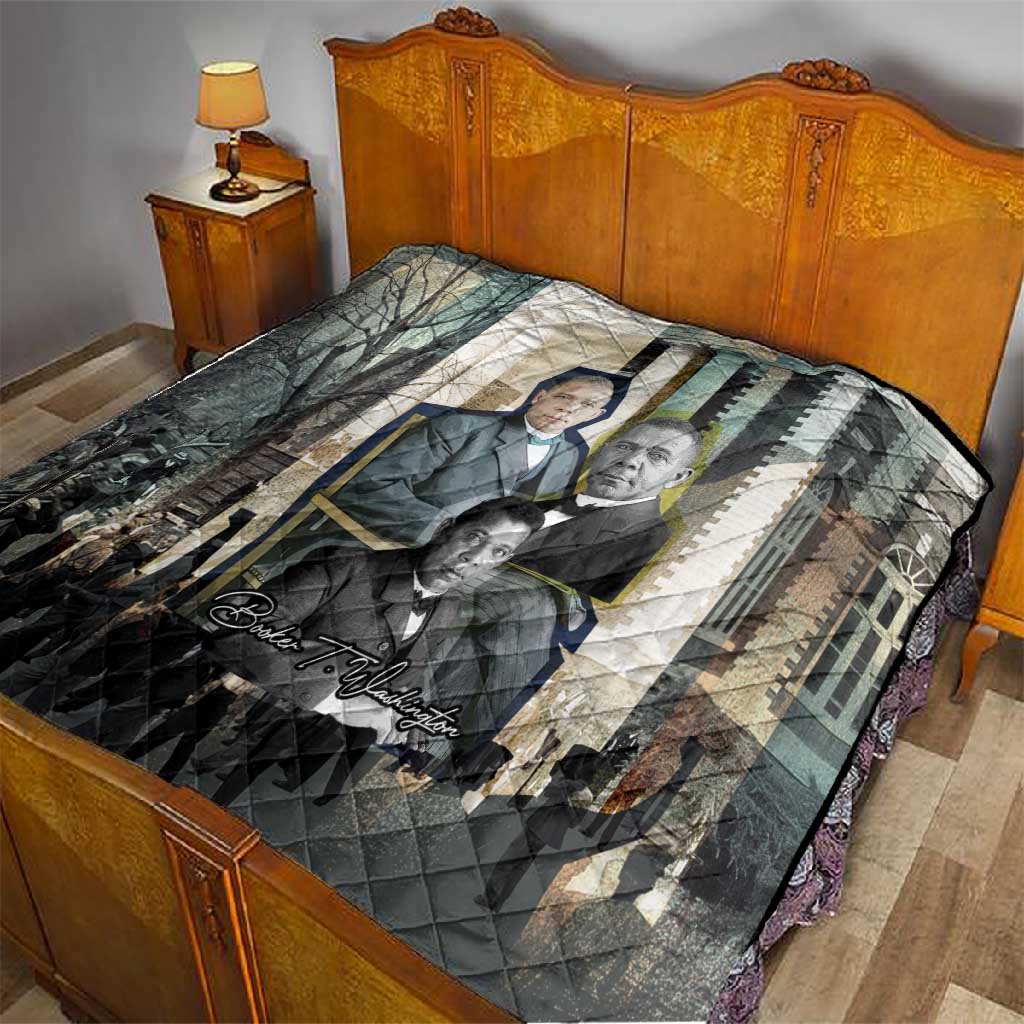 Booker T. Washington Quilt Historic Portrait Collage Civil Rights Legacy Educational Pioneer Design - African Pride