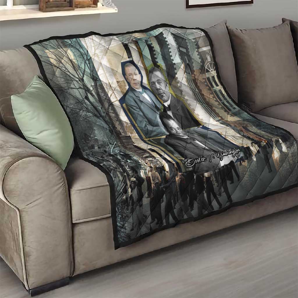Booker T. Washington Quilt Historic Portrait Collage Civil Rights Legacy Educational Pioneer Design - African Pride