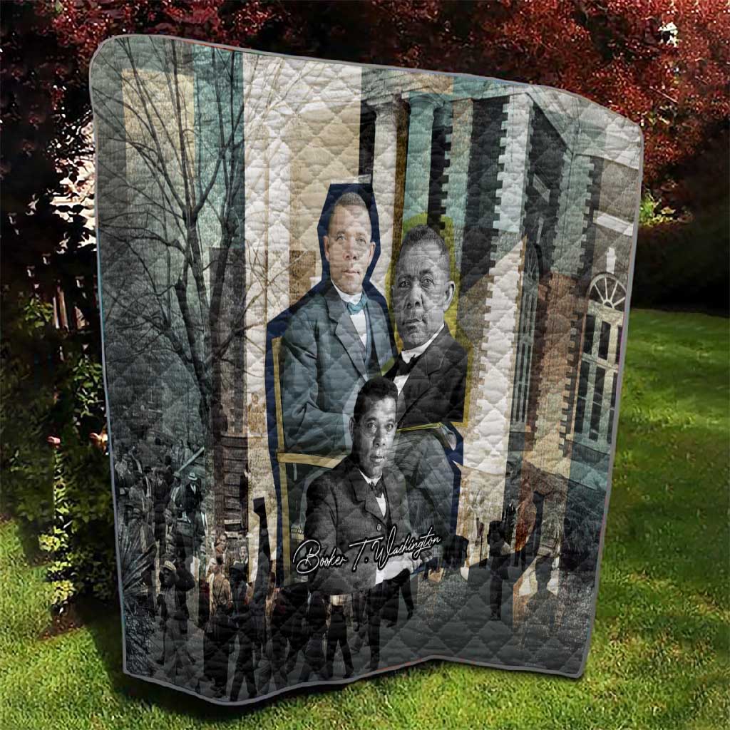 Booker T. Washington Quilt Historic Portrait Collage Civil Rights Legacy Educational Pioneer Design - African Pride