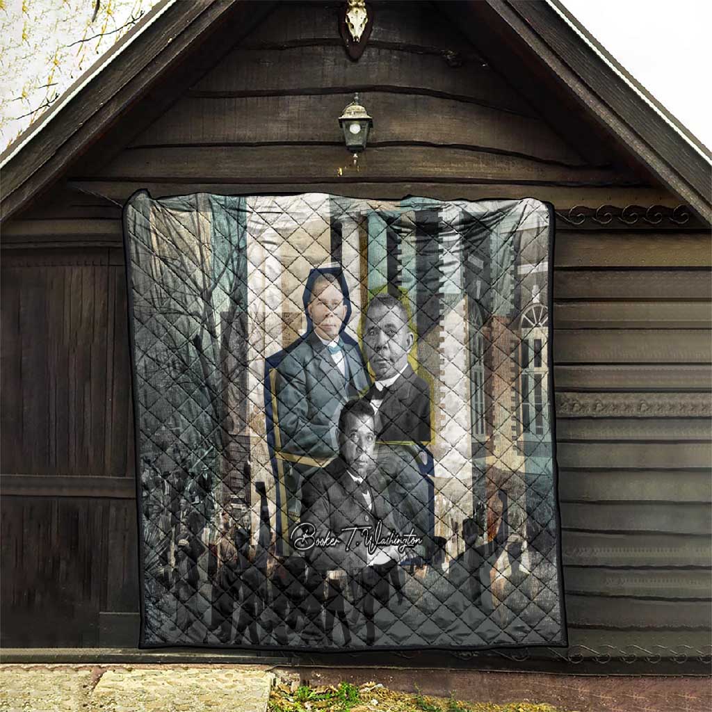 Booker T. Washington Quilt Historic Portrait Collage Civil Rights Legacy Educational Pioneer Design - African Pride
