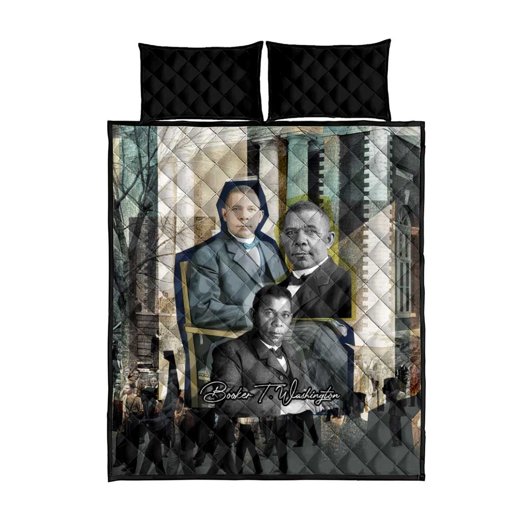 Booker T. Washington Quilt Bed Set Historic Portrait Collage Civil Rights Legacy Educational Pioneer Design - African Pride