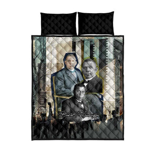 Booker T. Washington Quilt Bed Set Historic Portrait Collage Civil Rights Legacy Educational Pioneer Design - African Pride