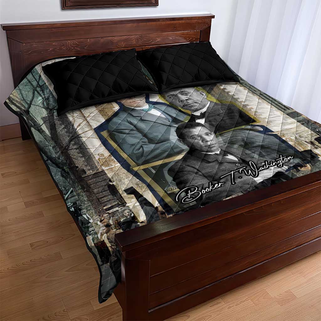 Booker T. Washington Quilt Bed Set Historic Portrait Collage Civil Rights Legacy Educational Pioneer Design - African Pride