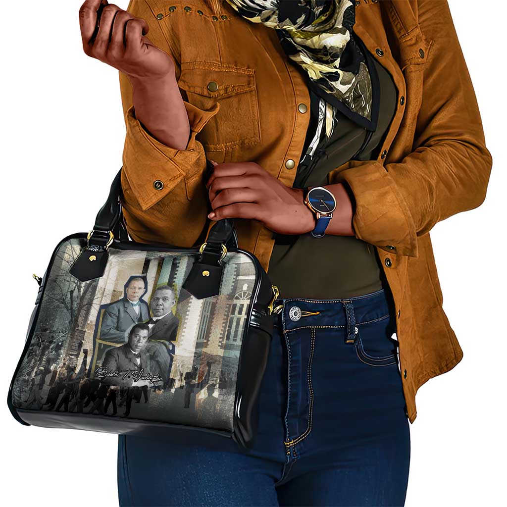 Booker T. Washington Shoulder Handbag Historic Portrait Collage Civil Rights Legacy Educational Pioneer Design - African Pride