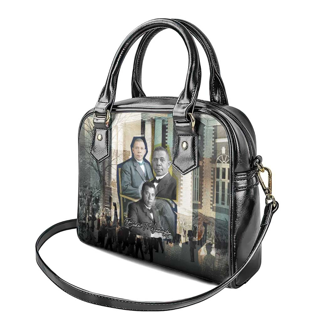 Booker T. Washington Shoulder Handbag Historic Portrait Collage Civil Rights Legacy Educational Pioneer Design - African Pride