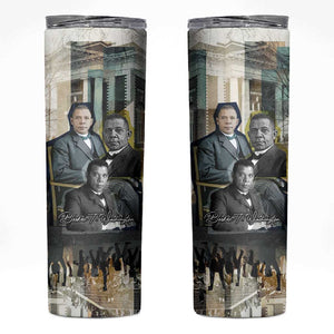 Booker T. Washington Skinny Tumbler Historic Portrait Collage Civil Rights Legacy Educational Pioneer Design - African Pride