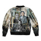 Booker T. Washington Sleeve Zip Bomber Jacket Historic Portrait Collage Civil Rights Legacy Educational Pioneer Design - African Pride