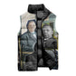 Booker T. Washington Sleeveless Puffer Jacket Historic Portrait Collage Civil Rights Legacy Educational Pioneer Design - African Pride