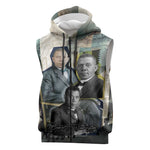 Booker T. Washington Sleeveless Zip Hoodie Historic Portrait Collage Civil Rights Legacy Educational Pioneer Design - African Pride